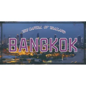 Plechová cedule Plechová ceduľa značka Bangkok 30x15cm