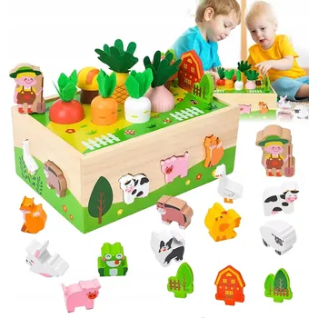 Dřevěná hračka LOGICKÁ HRA DOVEDNOSTNÍ DŘEVĚNÁ TŘÍDIČKA MRKVEK