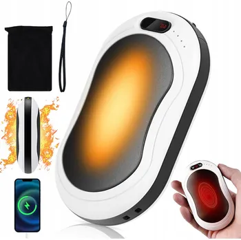 Powerbanka OHŘÍVAČ RUKOU 2V1 POWERBANKA 10000MAH 3 ÚROVNĚ OHŘEVU USB PORT BÍLÝ