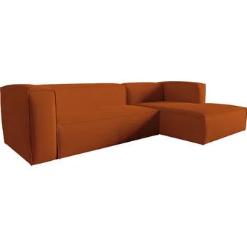 Pohovka Cosmopolitan Design Terakotově oranžová rohová pohovka Mackay 282 cm, pravá