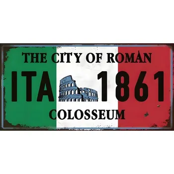 Plechová cedule Ceduľa značka Italy Colosseum - The City Of Roman 30x15cm