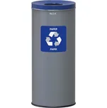 Alda Koš na tříděný odpad Eko 45 l, modré víko - papír, lakovaná ocel, šedá