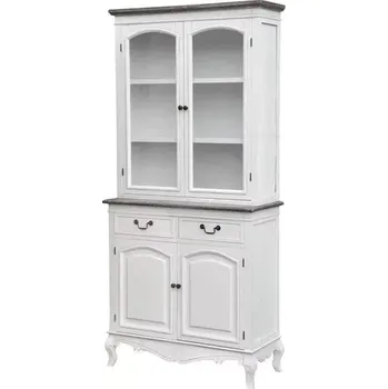 Vinotéka Vitrína Rimini 90 cm z masivu bílá/tmavě hnědá