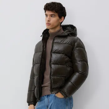 Dámský kabát Reserved - Prošívaná bunda s kapucí - hnědozelená - 395BZ-78X - 395BZ-78X-S