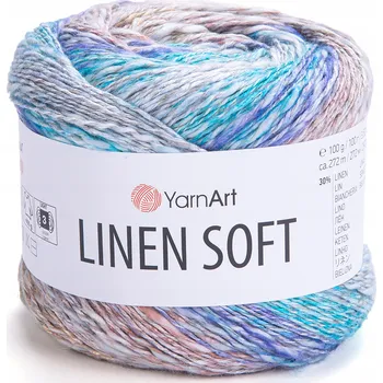 Příze Vlna YarnArt Linen Soft / 100 g / len viskóza bavlna / 7402 / mix