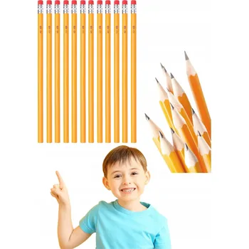 Grafitová tužka TRADIČNÍ TUŽKA S GUMIČKOU TUŽKY HB ŠKOLNÍ KANCELÁŘSKÁ 12 KUSŮ