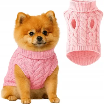 Obleček pro psa SVETR PRO PSA KOČKU NA PODZIM A ZIMU TEPLÝ ROLÁK OBLEČENÍ MIKINA SVETR M