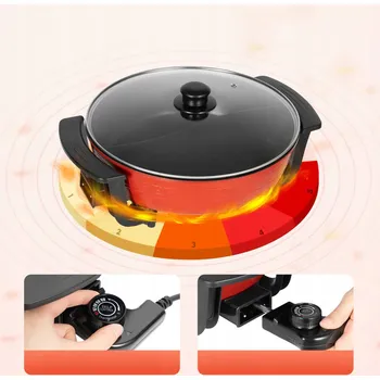 Hrnec Elektrický hrnec s skleněnou poklicí 6L 220V 1300W pro domácnost