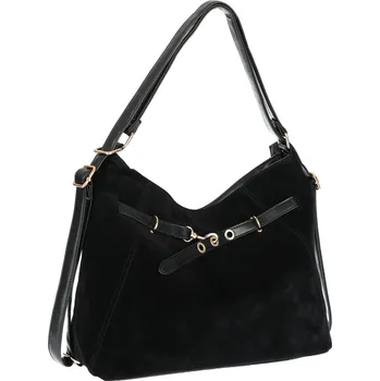 Kabelka Dámská semišová kabelka Shopper Worek batoh 2v1 Prostorná A4 88026 černá