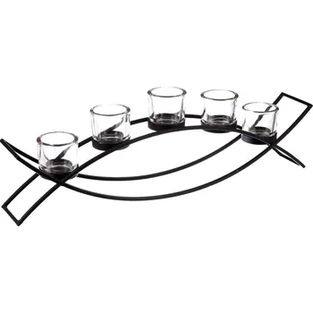 Černý kovový svícen na 5 svíček – elegance, která rozzáří váš domov