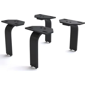 Jídelní židle DELIFE Podnož L-tvar 15 cm kov černá pro všechny typy nábytku (sada 4 ks)