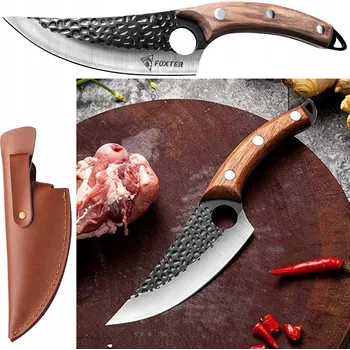 Kuchyňský nůž NŮŽ FINKA S OTVOREM, JAPONSKÝ STYL, LOVECKÝ + POUZDRO