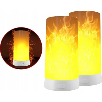 Lampička DEKORATIVNÍ LED SVĚTLO S EFEKTEM PLAMENE USB HALLOWEEN DÁLKOVÝ OVLADAČ 2KS