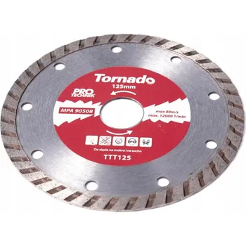 Řezný kotouč DIAMANTOVÝ KOTOUČ NA ŘEZÁNÍ TORNADO 125mm PRO SUCHÉ I MOKRÉ ŘEZÁNÍ