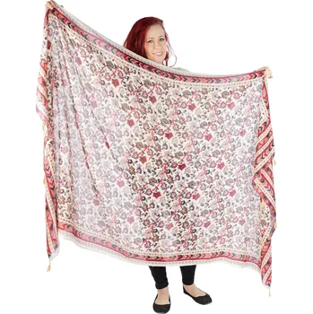 Šála Sarong / pareo / plážový šátek Fronde Red-Pink, Sittar.cz