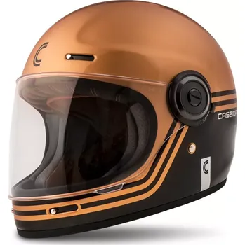 Helma na motorku CASSIDA Fibre Super Hooligan, přilba, černá/metalická měděná/šedá