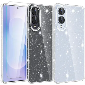 Pouzdro na mobilní telefon Pouzdro pro Samsung Galaxy S25 EDGE - Třpytivé brokáty + Sklo