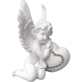 Smuteční dekorace Prodex 7454 Anděl se srdcem 15 x 11 figurka polystone