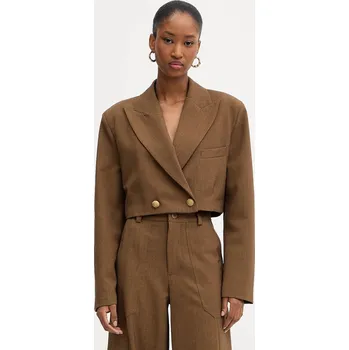 Dámské sako Sako Haveone hnědá barva, JSO-P014 JSO.P014 88X, vel. XS