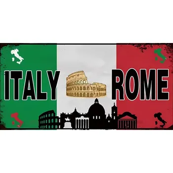 Plechová cedule Ceduľa značka Italy Rome 30x15cm
