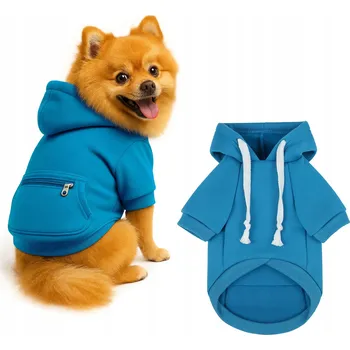 Obleček pro psa TEPLÁ MIKINA S KAPUCÍ A KAPSA PRO PSA KOČKU NA PODZIM ZIMU OBLEČEK M