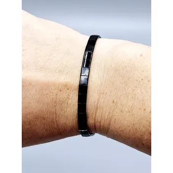 Náramek Miyuki Tila náramek - odstín černá lesklá 16 - 19 cm 17 cm