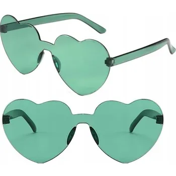BRÝLE SRDCE NA SLUNĚNÍ SVATEBNÍ HOSTINA PRŮHLEDNÉ SLUNEČNÍ, VELKÉ, ZELENÉ