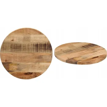 Konferenční stolek Ø 40x1, Deska stolu, 5 cm, kulatý, surové mangové dřevo