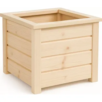 Truhlík Ráj dřeva Jacer Čtvercový truhlík M 43 x 43 x 38 Dřevěný truhlík Zahrada