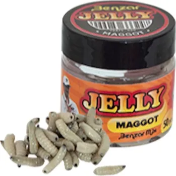 Umělá nástraha BENZAR MIX - Umělí červi Jelly Baits Maggot Bílá 50 ks