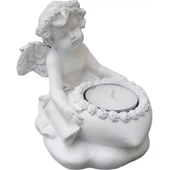 Smuteční dekorace Anděl na čajovou svíčku 12 x 12 smuteční dekorace figurka polystone