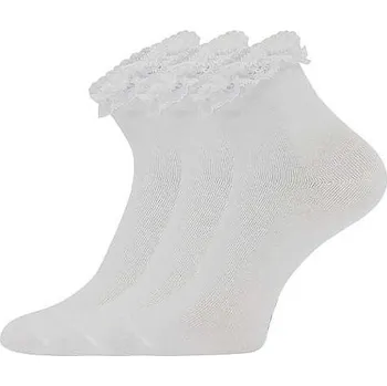 Dámské ponožky BOMA Ponožky dámské bavlněné zdobené krajkou KRAJKA bílé (3 páry) 39-42 120817