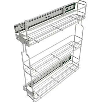 Nábytkové kování Cargo koš 15 třípatrový boční s s tlumením dovírání BÍLÝ