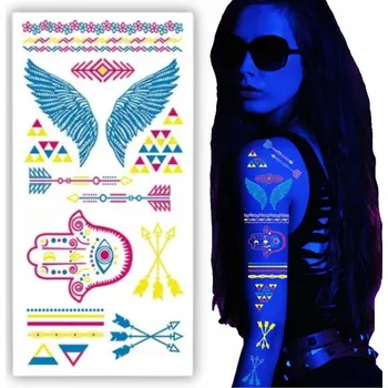 Odstranitelné tetování SAMOLEPKY NA OBLIČEJ TĚLO FESTIVAL FLUORESCENČNÍ OMYVATELNÉ DOČASNÉ TETOVÁNÍ