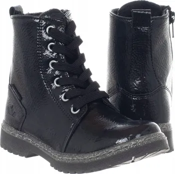Dámská zimní obuv Dětské boty LICO 320326 Sarina Hip - kotníkové boty šněrovací, černé, lakované