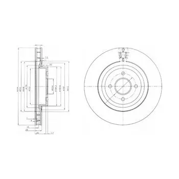 Zavěšení kol Delphi BG3852 Brzdový kotouč