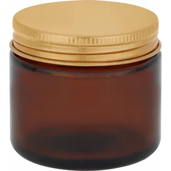 Sklenice Hnědá sklenice na svíčky 60 ml se zlatým kovovým víčkem - 160 kusů