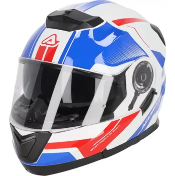 Helma na motorku ACERBIS SEREL 22-06 výklopná přilba bílá/modrá/červená