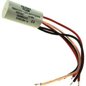 Odrušovací filtr TC 259, 100nF + 2x2,nF 250VAC/6A 5 vývodů