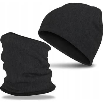 Čepice Čepice Zimní a Nákrčník komplet pro muže, zateplená fleecovou podšívkou, dvouvrstvá, zimní