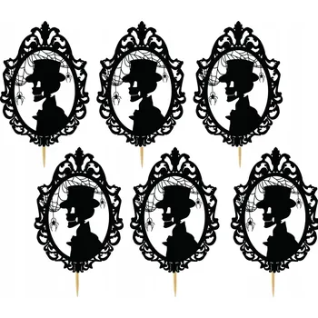 Obraz TOPPER NA DORT A MUFFINY HALLOWEEN DUCHOVÉ DÝNĚ KOČKA SADA TOPPERŮ 6 ks #28