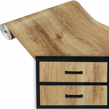 Tapeta Dřevopodobná PVC dýha Fólie Nábytková fólie Samolepicí DUB RIBBEC 45x50 DIY