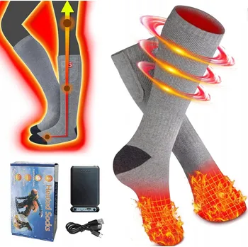 Pánské ponožky VYHŘÍVANÉ ELEKTRICKÉ PONOŽKY TEPLÉ ZIMNÍ SILNÉ 2x POWERBANKA 5000mAh