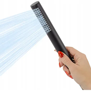 Sprchová hlavice Sprchová Hlavice černá ANTI CALC kulatý mikrofon 1 funkce AVAPAX
