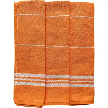 Utěrka Kuchyňské utěrky EGYPTSKÁ BAVLNA 63, proužek, oranžová, 3 kusy, 50x70cm