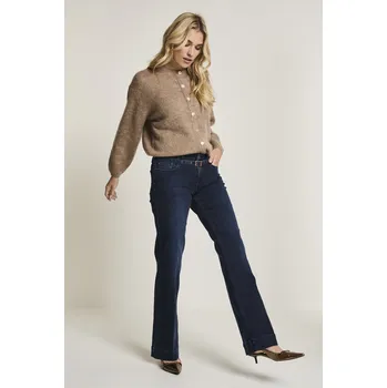 Kalhoty Para Mi Eve D28 tmavě modré džíny s páskem Velikost: 42