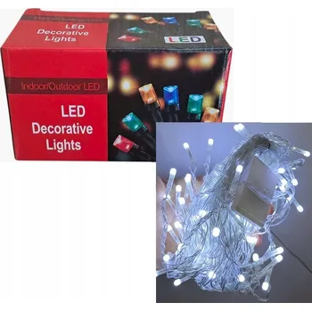 Vánoční dekorace Vánoční osvětlení na stromeček 120 LED SVĚTÝLKA 3M 8 REŽIMŮ SVÍCENÍ STUDENÁ BÍLÁ F1171