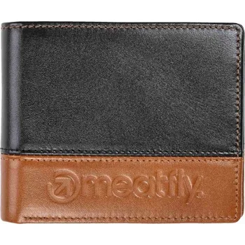 Peněženka Kožená peněženka Meatfly Eddie Premium černá/hnědá One Size