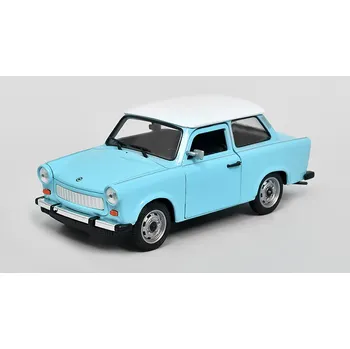 autíčko Trabant 601 modrý / bílý 1:24 - Welly Trabant 601 1:24 - kovový model auta