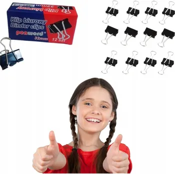 Vrták Kancelářská sponka (binder clip) 32 mm, značka Penword.